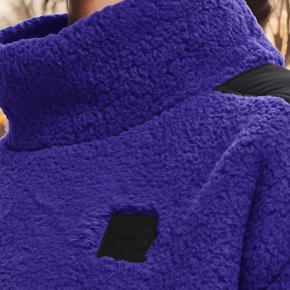 Under Armour Womens UA Sherpa Fleece Pullover Blue Comfort Jacket size l… - Picture 2 of 9